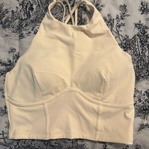 POPFLEX Active Cleo Corset Crop Bralette in Buttercream Size Large